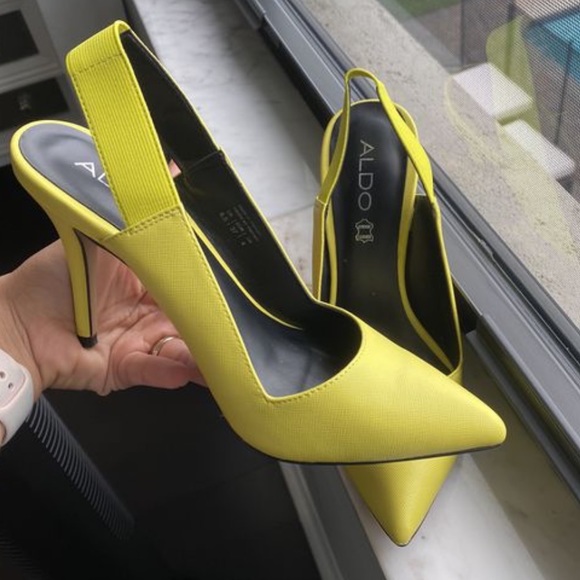Aldo Shoes - Aldo Neon Yellow Sling Pumps